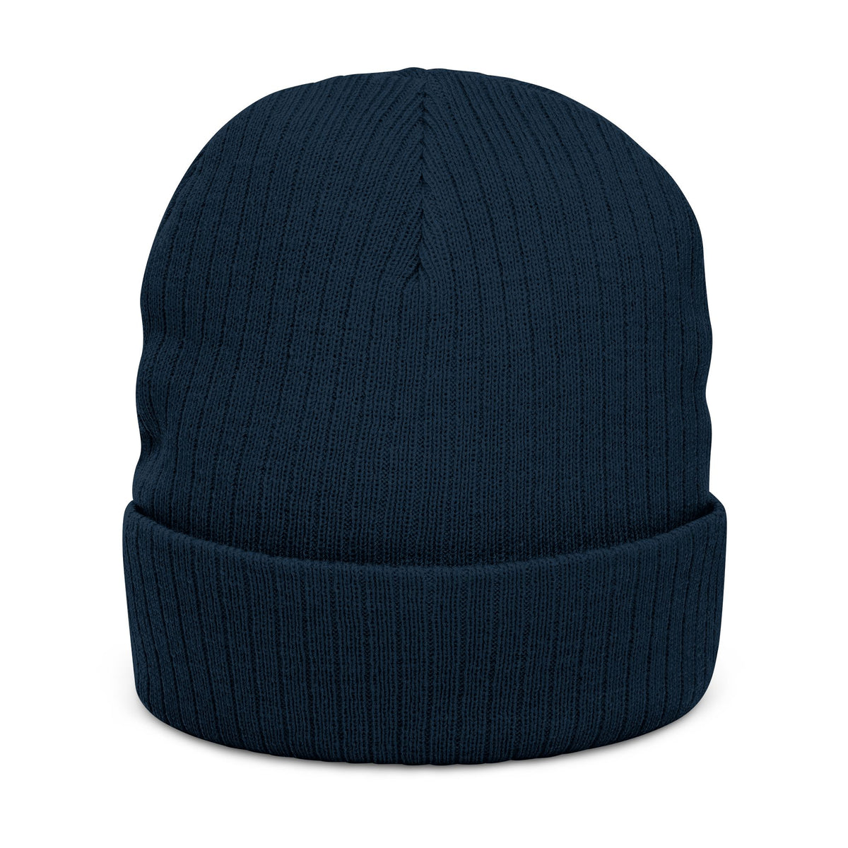 Embroidered Ribbed Knit Beanie — Classic Cuff Winter Hat with Small Logo