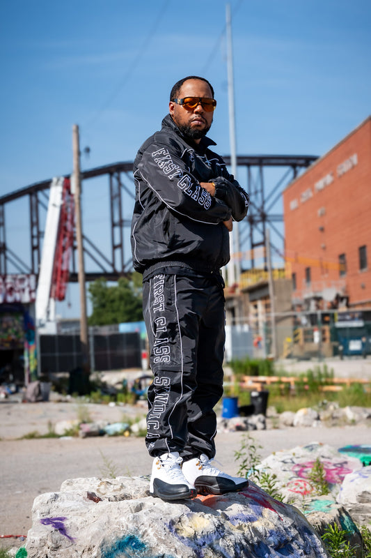 FIRST CLASS SYNDICATE |  Black Aviator Pants/Shorts