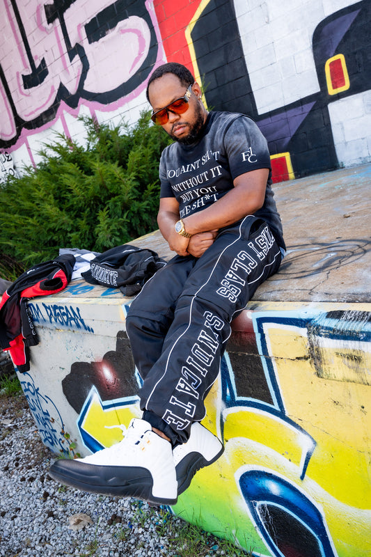 FIRST CLASS SYNDICATE |  Black Aviator Pants/Shorts