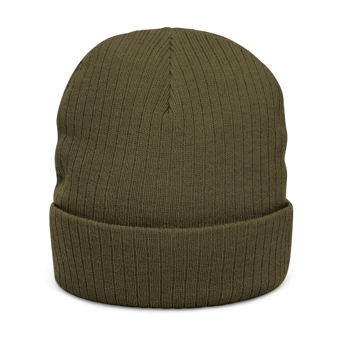 Embroidered Ribbed Knit Beanie — Classic Cuff Winter Hat with Small Logo