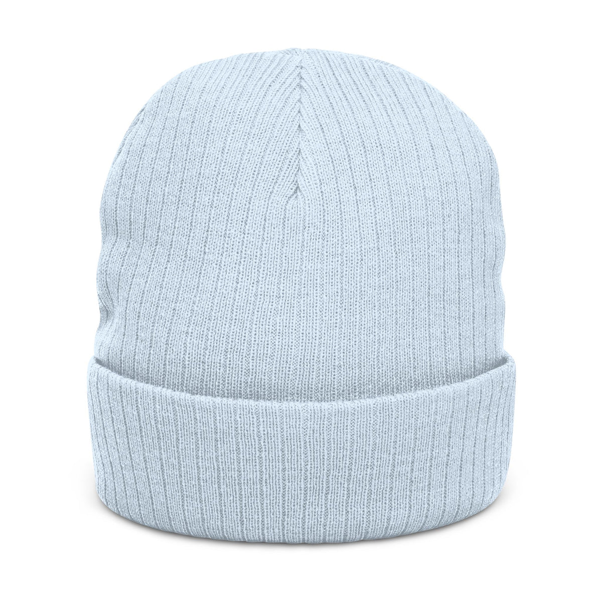 Embroidered Ribbed Knit Beanie — Classic Cuff Winter Hat with Small Logo