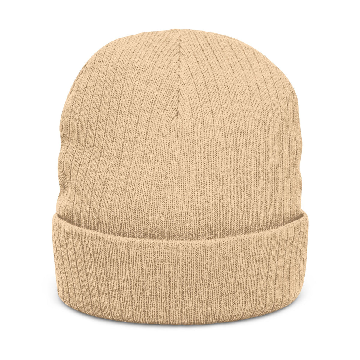 Embroidered Ribbed Knit Beanie — Classic Cuff Winter Hat with Small Logo