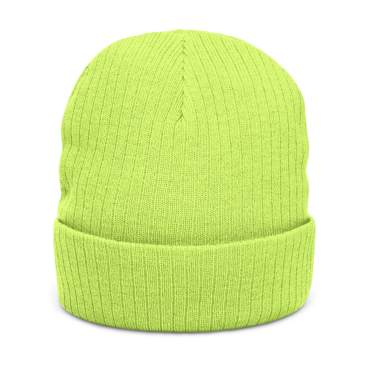 Embroidered Ribbed Knit Beanie — Classic Cuff Winter Hat with Small Logo