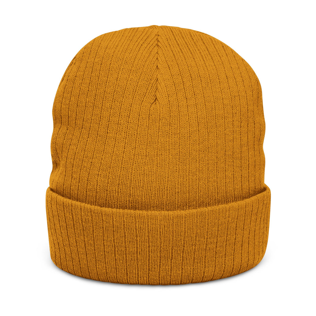 Embroidered Ribbed Knit Beanie — Classic Cuff Winter Hat with Small Logo