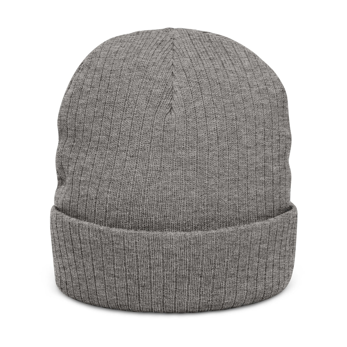 Embroidered Ribbed Knit Beanie — Classic Cuff Winter Hat with Small Logo