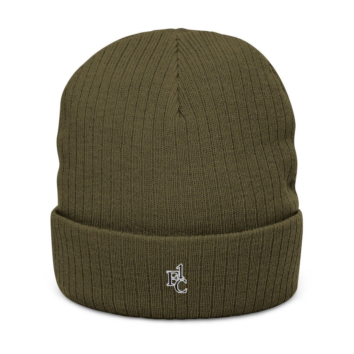 Embroidered Ribbed Knit Beanie — Classic Cuff Winter Hat with Small Logo